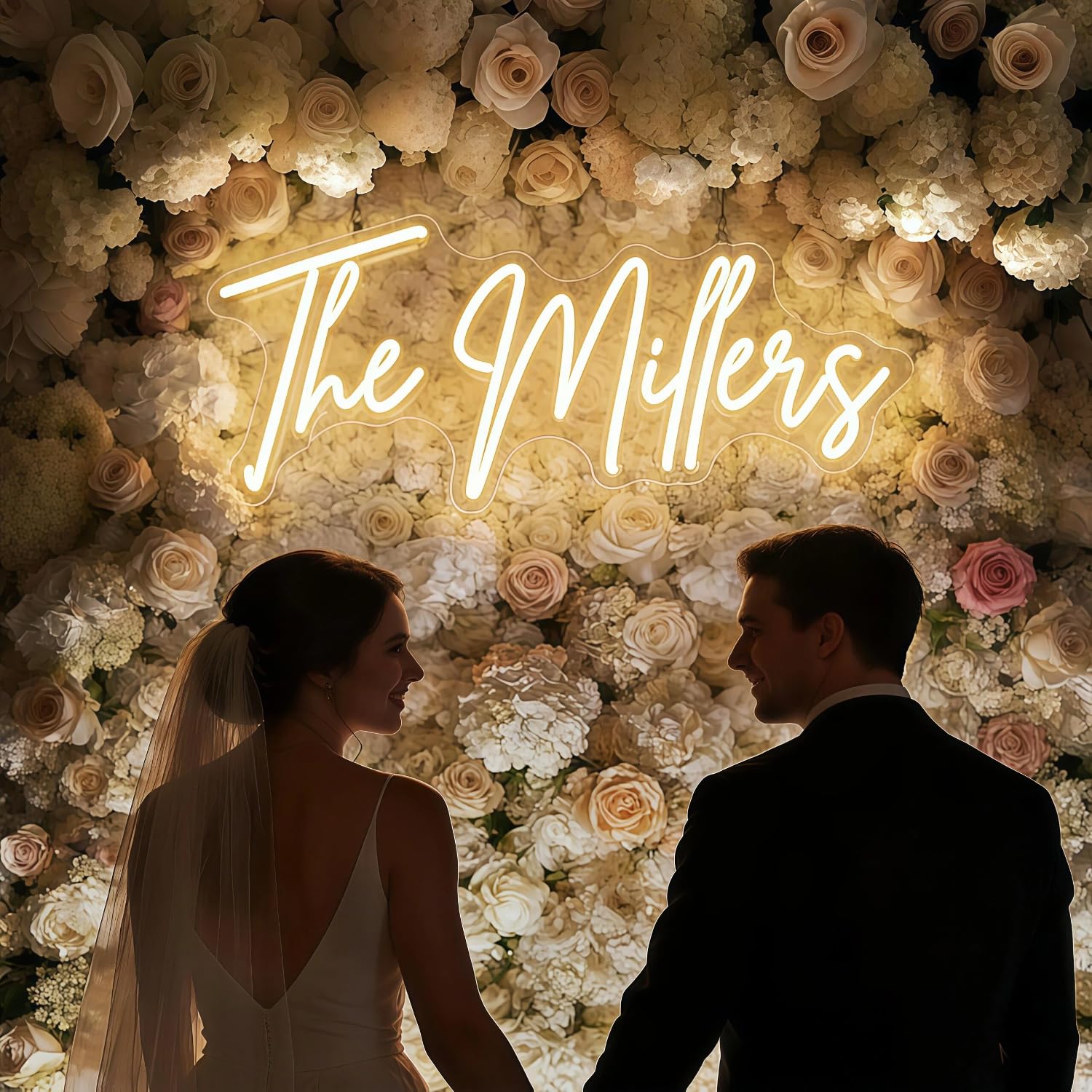 Letrero de neón hecho a mano con luces de neón personalizables para el día de San Valentín, boda, letreros de luz de neón rosa intenso para decoración de habitación, compromiso, fiesta, esposa, tamaño