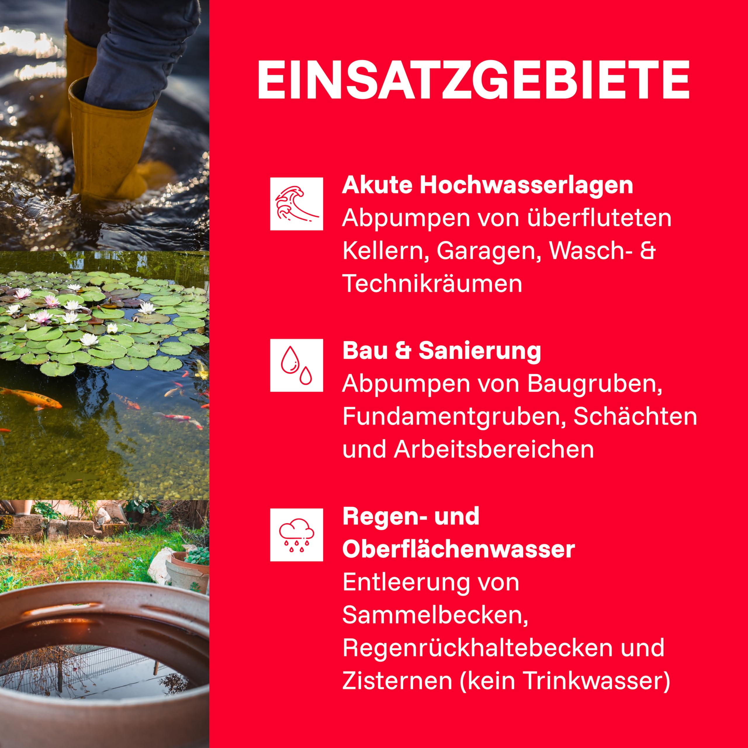 T.I.P. Hochwasser-Set Maxima 350 IPX DUO S aus Edelstahl mit Schwimmschalter I 20000 l/h Förderleistung bis 8 m Höhe I 2in1 Schmutz- und Klarwasser mit DUO-Ring | 1mm flachsaugend I Komplettset