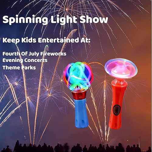 Miniatura 5 de Juguete de varita giratoria iluminada para niños – Spinner LED con orbitador mágico – Juguetes para autismo para niños y niñas – Divertido recuerdo