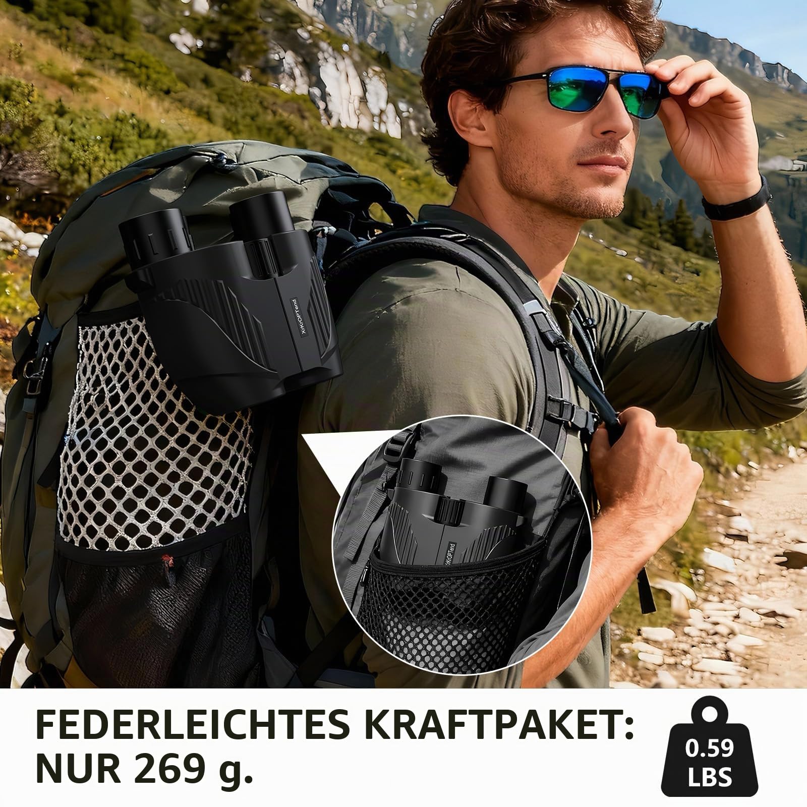 Fernglas 20x25 für Erwachsene & Kinder 8-12 | Mini Kompakt Fernglas Klein | BAK4 FMC Optik, Wasserdicht für Brillenträger | Ideal für Vogelbeobachtung, Reise, Konzert
