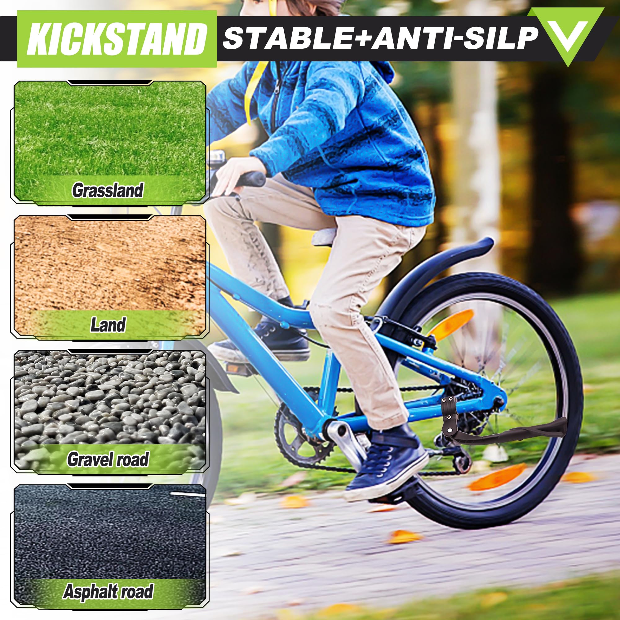 Cavalletto Posteriore In Alluminio Per Bici Bambino/bambina – Asta 22 Cm, Universale
