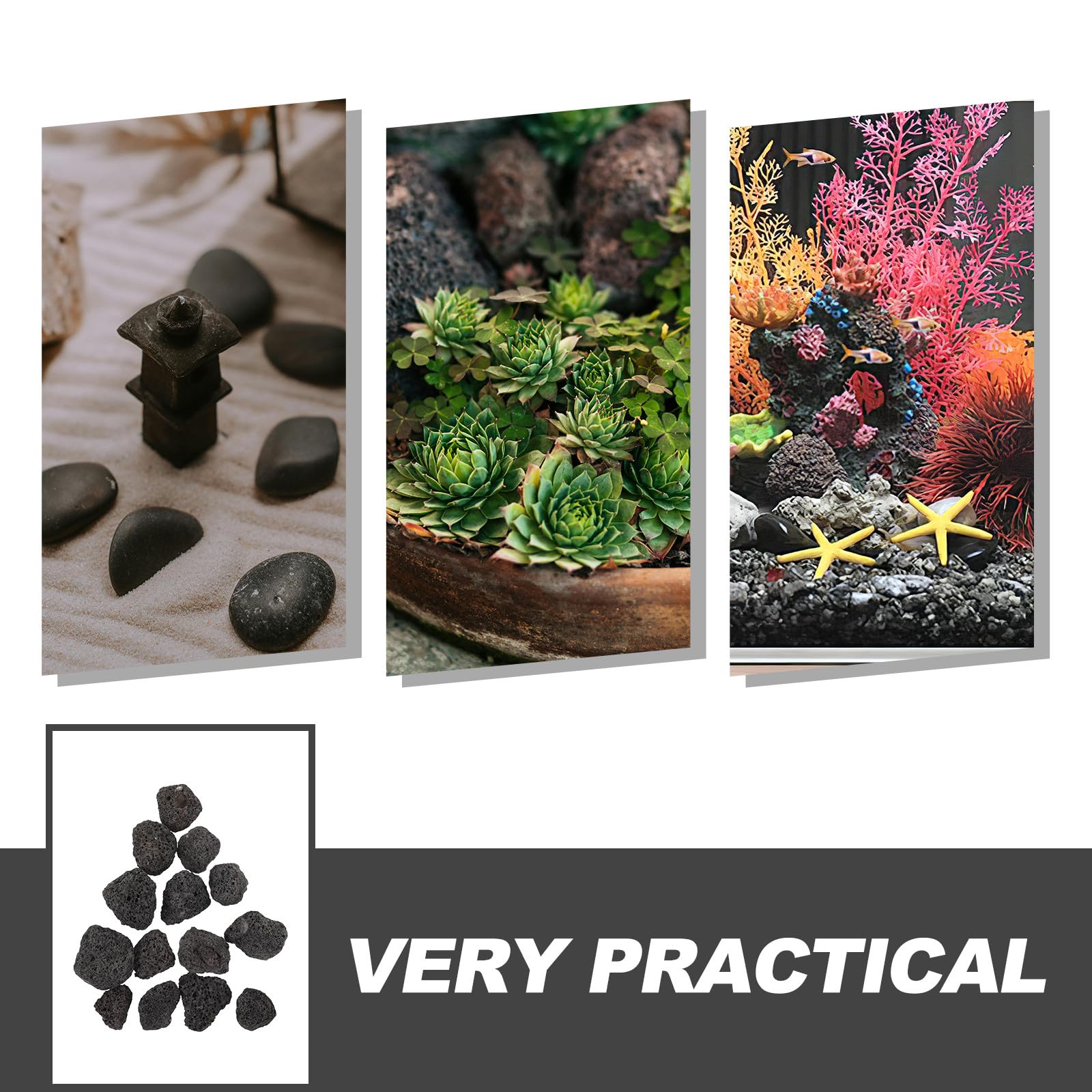 BESTonZON Pierres de lave naturelles - Cheminée volcanique - Galets de pierre de lave pour aquariums et parterres de plantes - 1 sachet de 400 g - Pierre volcanique poreuse pour eau douce et eau salée