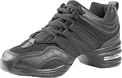 Tênis feminino de dança Jazz com cabedal respirável, sola dividida e almofada de ar, multifuncional, antiderrapante