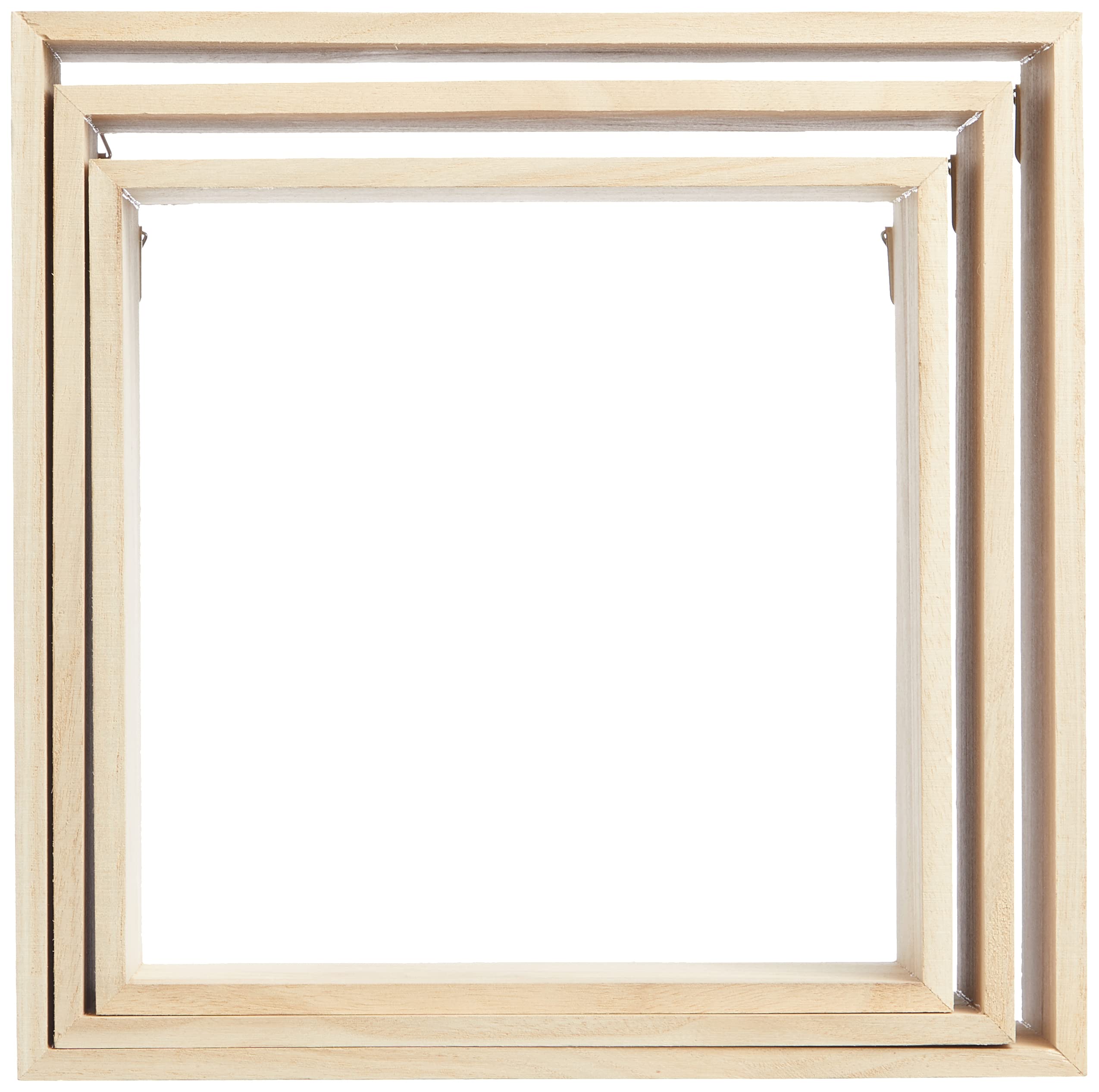 Artemio - Set di 3 mensole quadrate da decorare, legno, beige, 30 x 10 x 30 cm, 14001967
