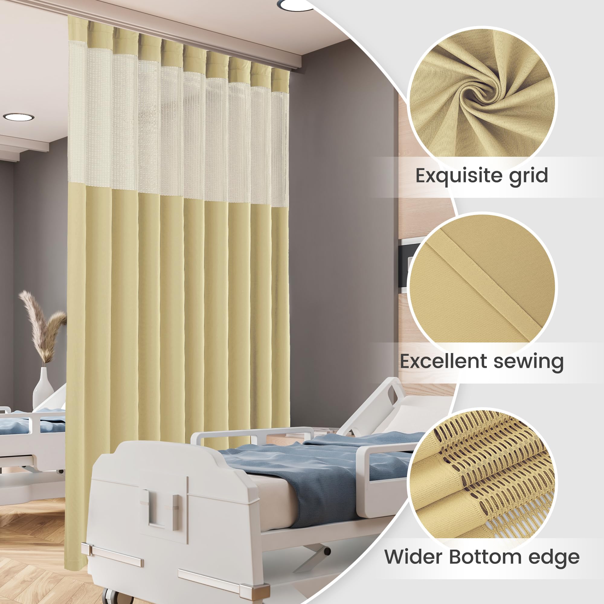 Hospital Privacy Curtains - Flame Retardant Beige -3 Hospital Privacy Curtains - Flame Retardant Beige -3