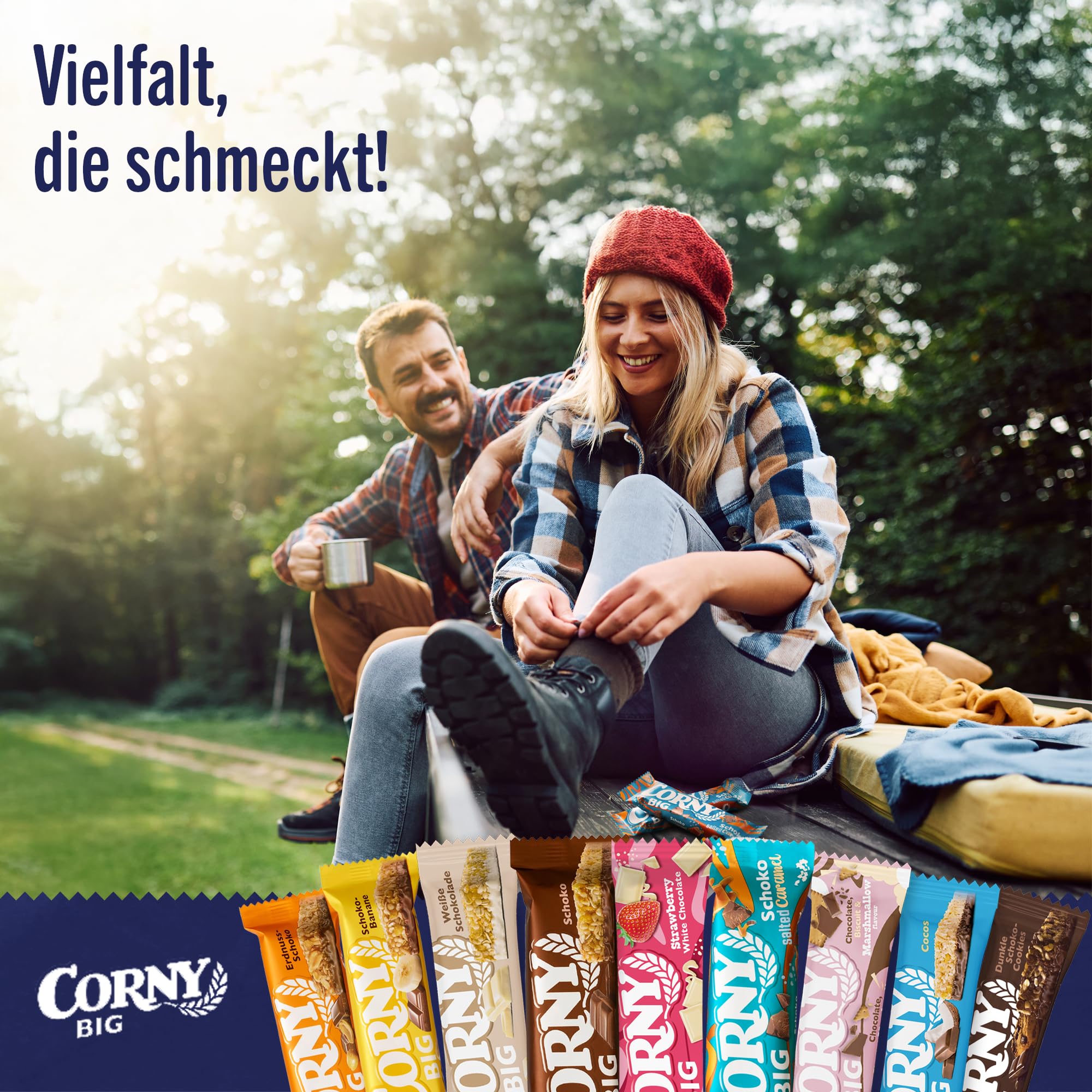 Müsliriegel | Corny BIG | Strawberry White Chocolate | Erdbeere mit weißer Schokolade | Großpackung 24x40g
