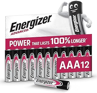 Energizer Advanced - Piles AAA (Lot de 12) Alcaline 1,5V - Haute Performance - Télécommandes, Jouets et Électroniques - Made in EU - Emballage 0% Plastique - Conservation 10 Ans [Exclusivité Amazon]