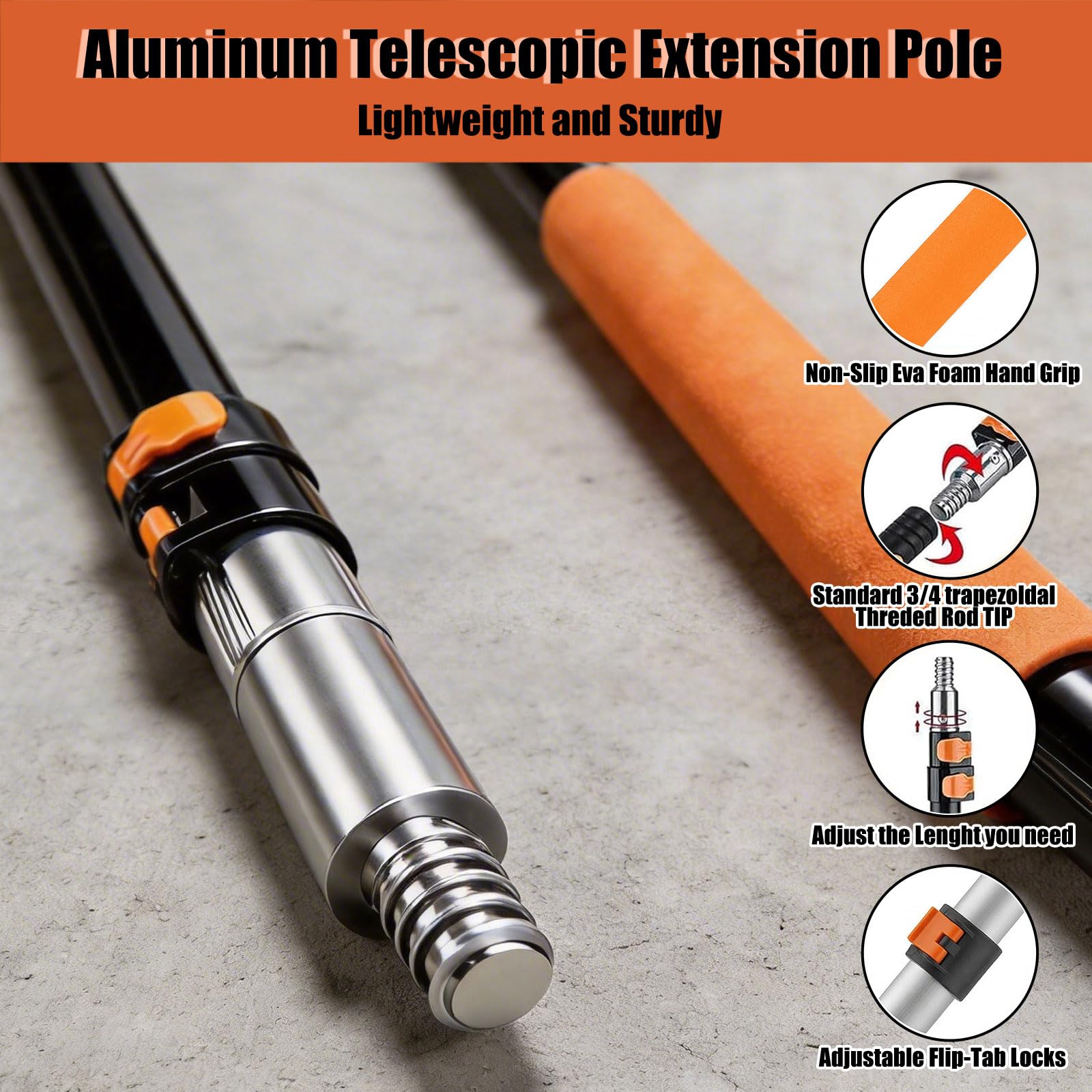 Plumero telescópico de 6 m, lavable, con barra telescópica, plumero largo para techos, ventanas,