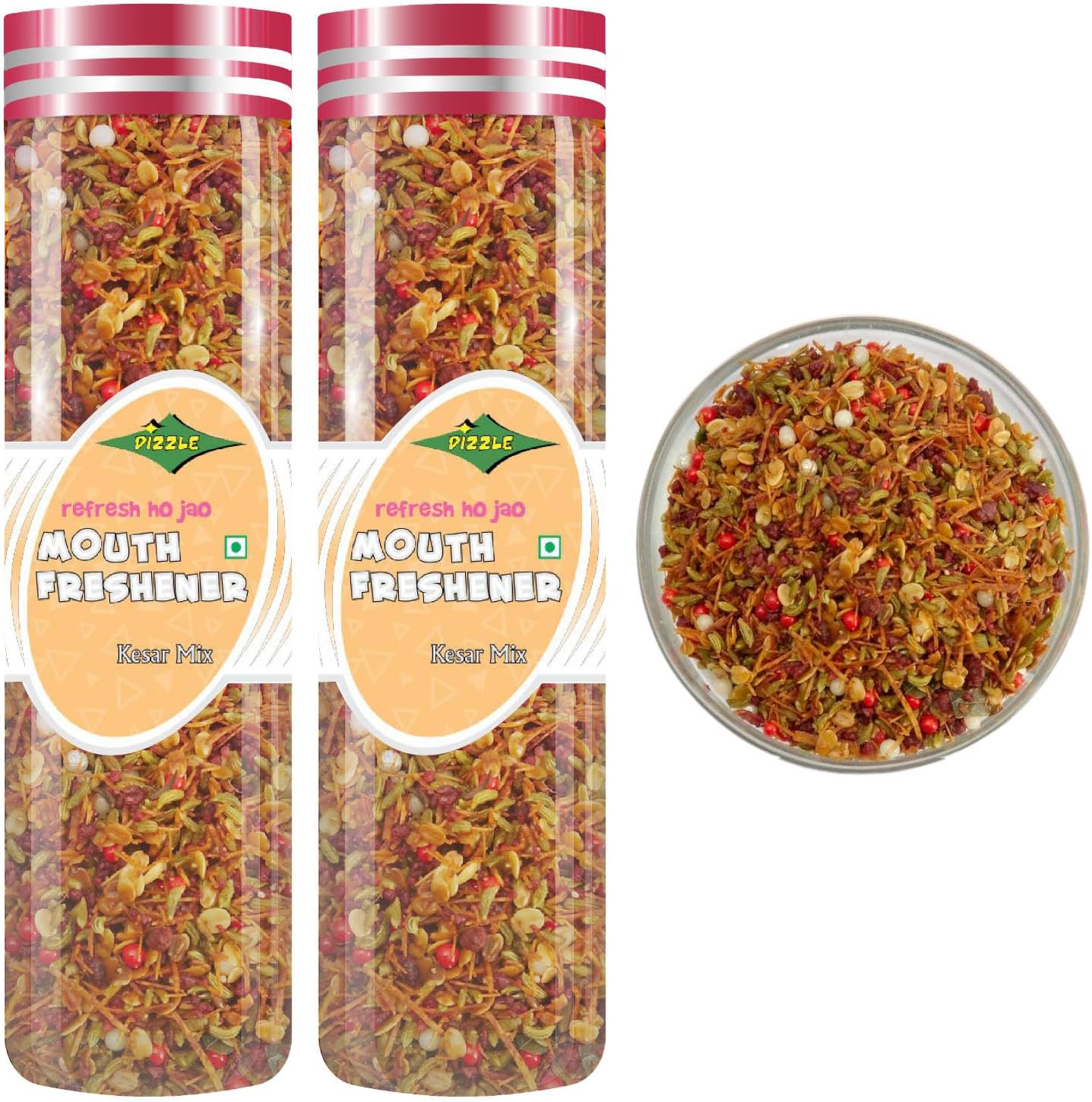 Dizzle Kesar Mix-165-MT Pack of 2 | Kesar Mix | Kesar Mix | Sonff Special Mouth Freshener | Mukhwas Mouth Freshener | After Meal Digestives Mukhwas | Mouth Freshner