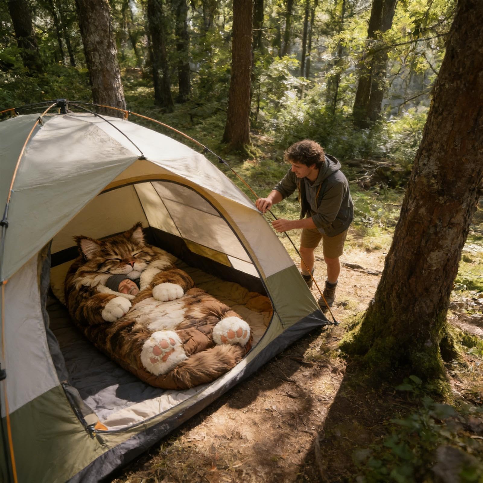 Katzenschlafsack Für Menschen, Waschbarer Katzen Schlafsack Erwachsene, Cat Sleeping Bag Für Camping, Reisen