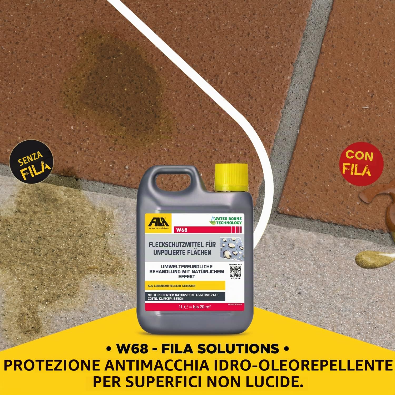 FILA Surface Care Solutions Idrorepellente e oleorepellente per superfici Non Lucide, Neutro, 1 l