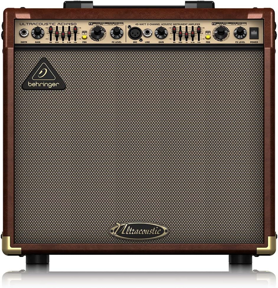 Behringer ULTRACOUSTIC ACX450 45 Watt 2 Channel Acoustic Instrument Amplifier with Dual FX and FBQ Feedback Detection