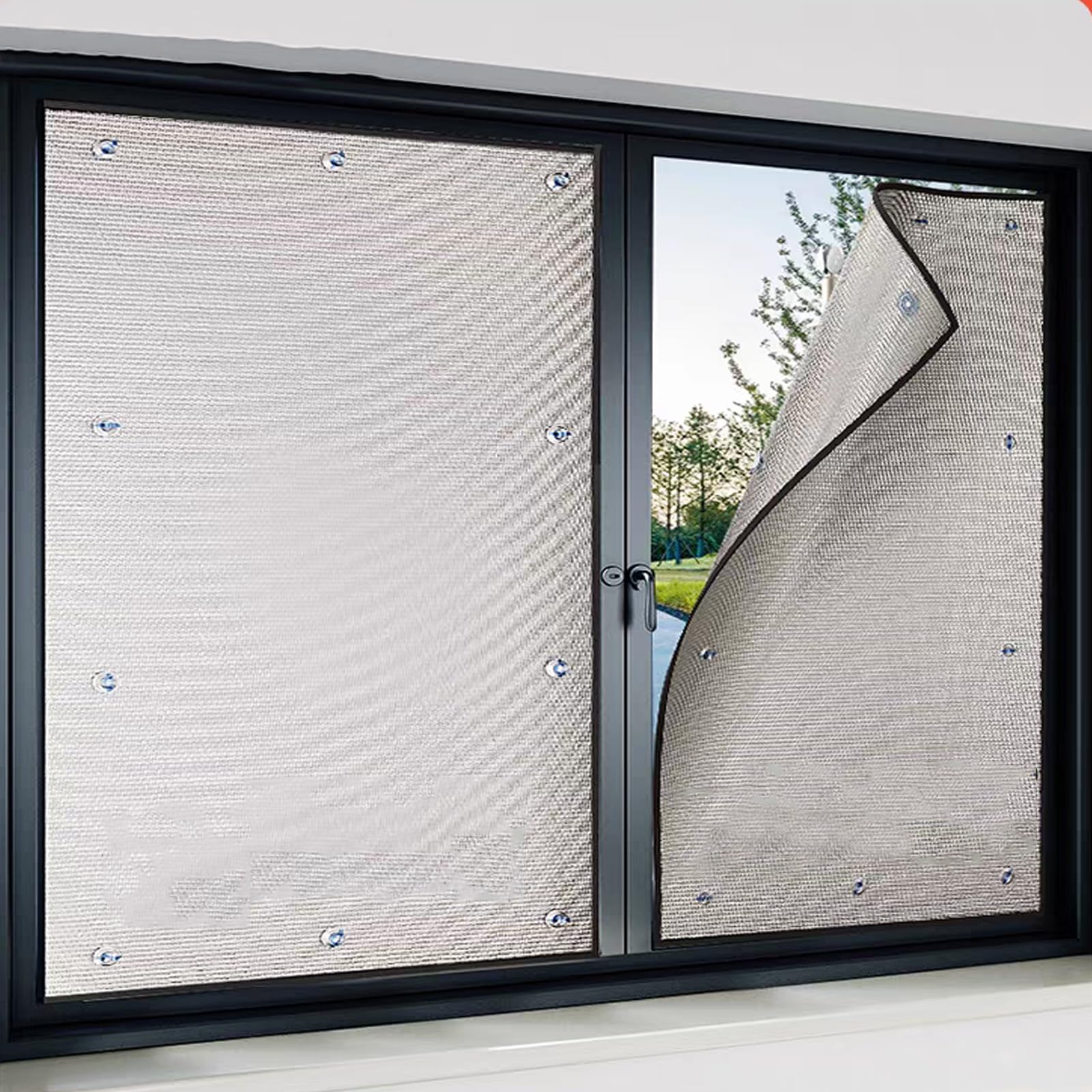 Rückstandslose Sonnenschutz Folie,Silber Fensterfolie Blickdicht Reflektierende Fensterfolie,8 Mm Dicke 99% Uv-Schutz Dämmfolie für Schlafzimmer,Badezimmer,Büro,Dachfenster (60x100cm/24 x39)