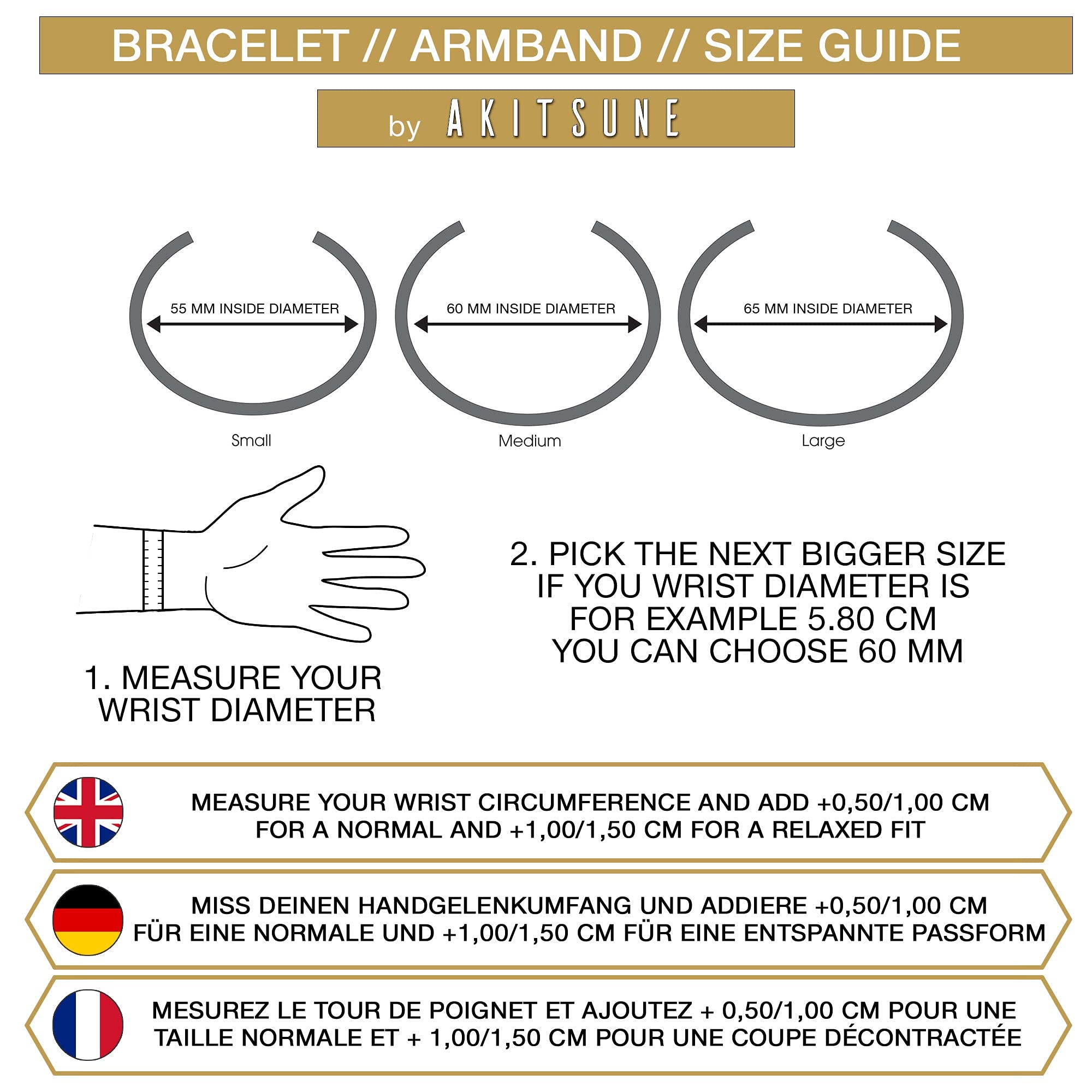 Akitsune Argius Mäander Armreif | Griechisch Antik Armschmuck Frauen Herren Edelstahl Armband Cuff
