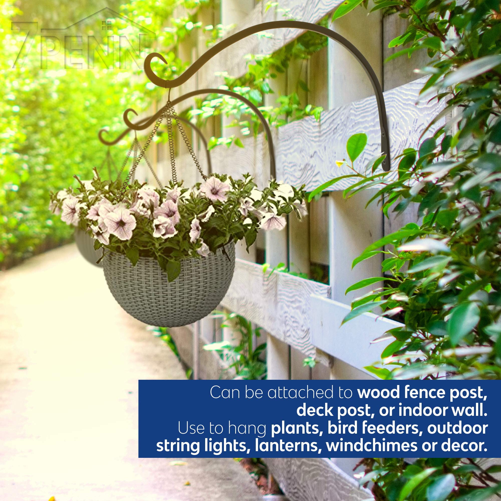 Estante Para Macetas Colgantes De 2 Niveles, Carga Total De 30 Kg, Soporte Metálico Para Plantas De Balcon Con Ganchos Ajustables De 55 A 125 Cm 85622574