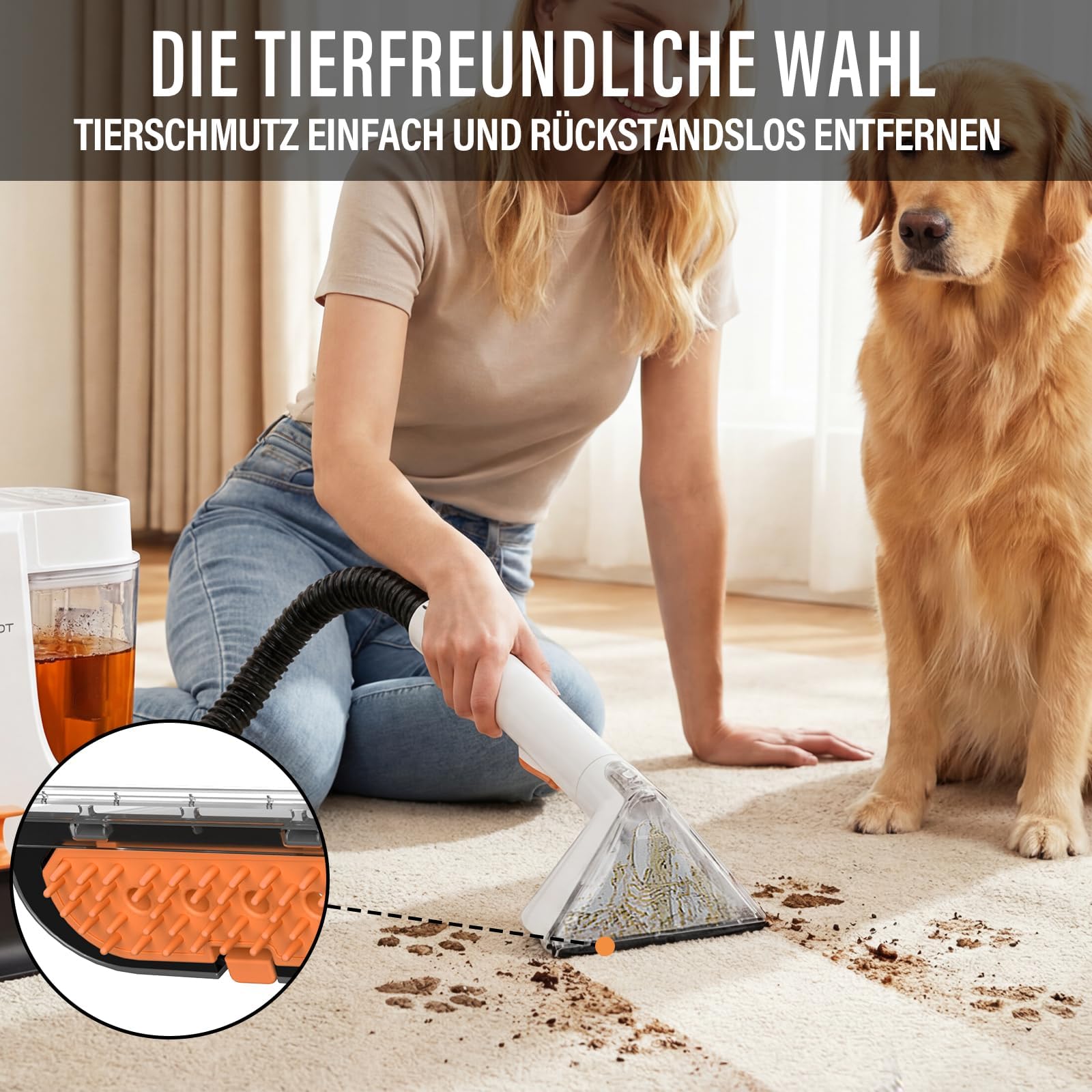 Tragbare Teppich- & Polsterreinigungsmaschine für Haustiere
