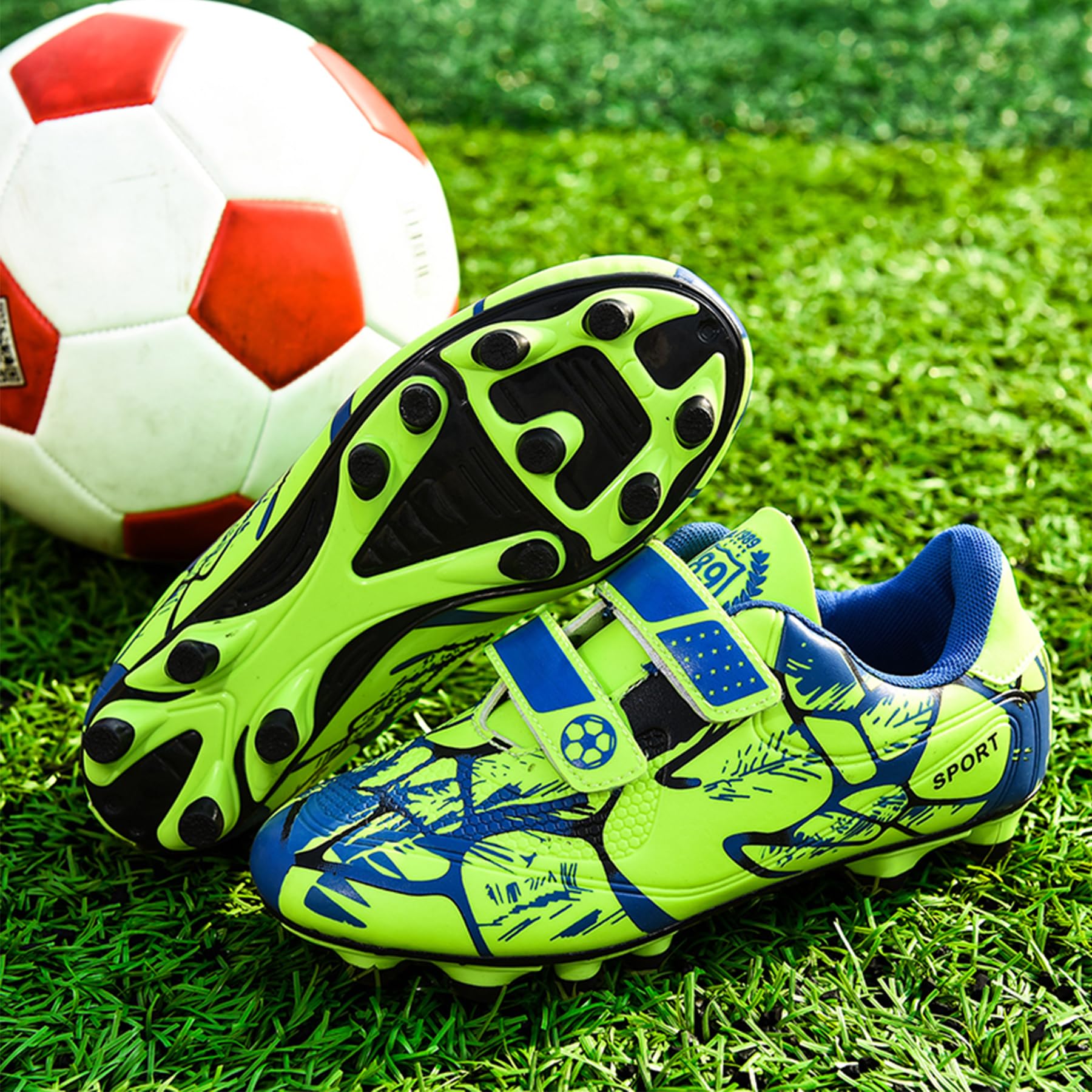 BAODLE Scarpe da Calcio Ragazzi FG/AG Professionale All'aperto Calcio da Scarpe Ragazzo TF Allenamento Bambini Teenage Spike