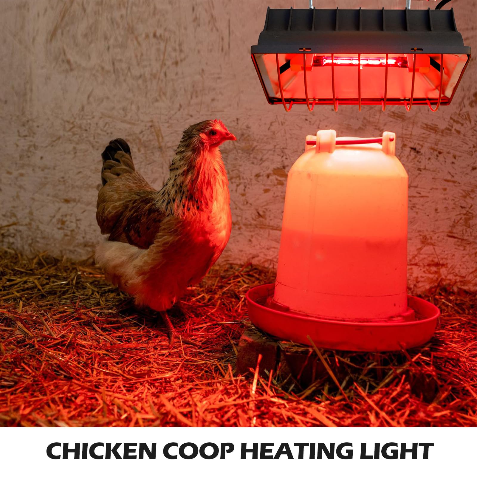Lámpara de luz roja y lámpara de calor para pollitos, lámpara de calor para pollos, lámpara de luz roja y lámpara de calor para patos, calentador de 175W para gallinero, lámpara de calor para animales
