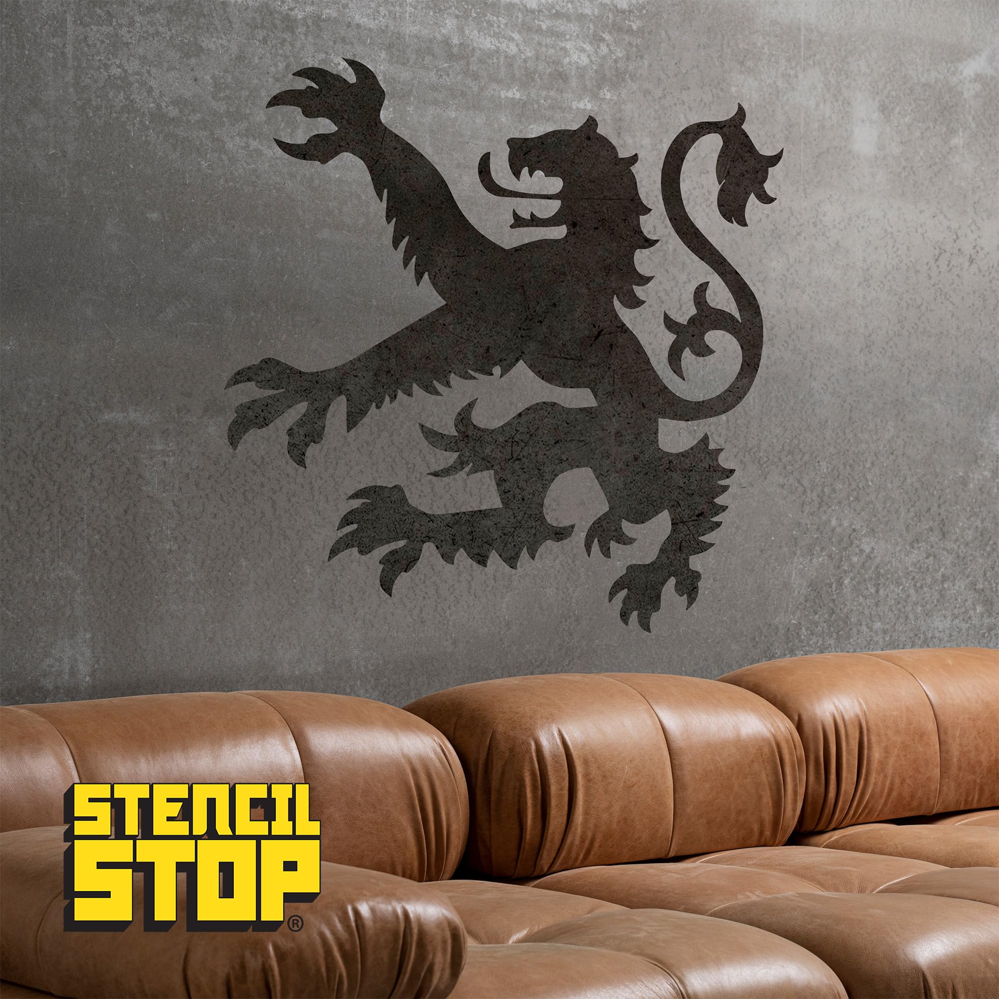 Stencil Stop Shikari Szablon lew, wielokrotnego użytku, do projektów DIY, malowania, rysowania, rzemiosła, 14 mil, tworzywo sztuczne mylarowe (61 x 61 cm)