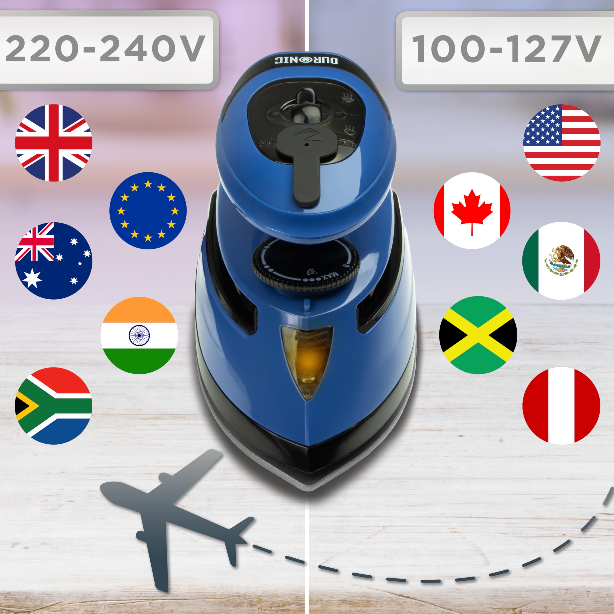 Duronic SI4 BB Ferro da Stiro a Vapore da Viaggio 420W Mini Ferro da Stiro Portatile con Serbatoio d’Acqua da 30 ml Perfetto per Stirare in Viaggio