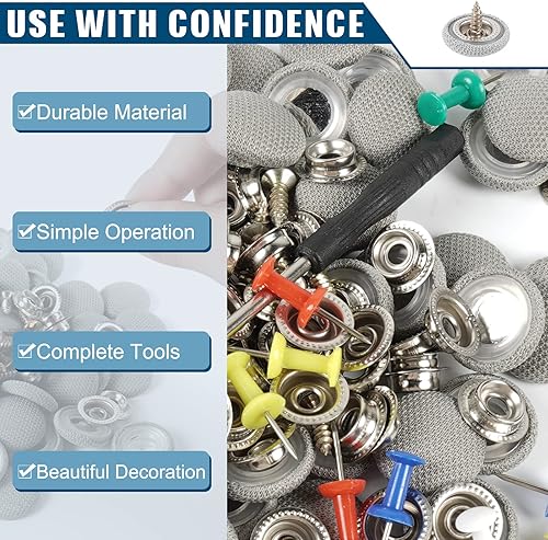 Miniatura 7 de OTUAYAUTO Kit de reparación de techo de techo de automóvil de 60 piezas, remaches a presión para techo de automóvil, hebilla fija de franela con