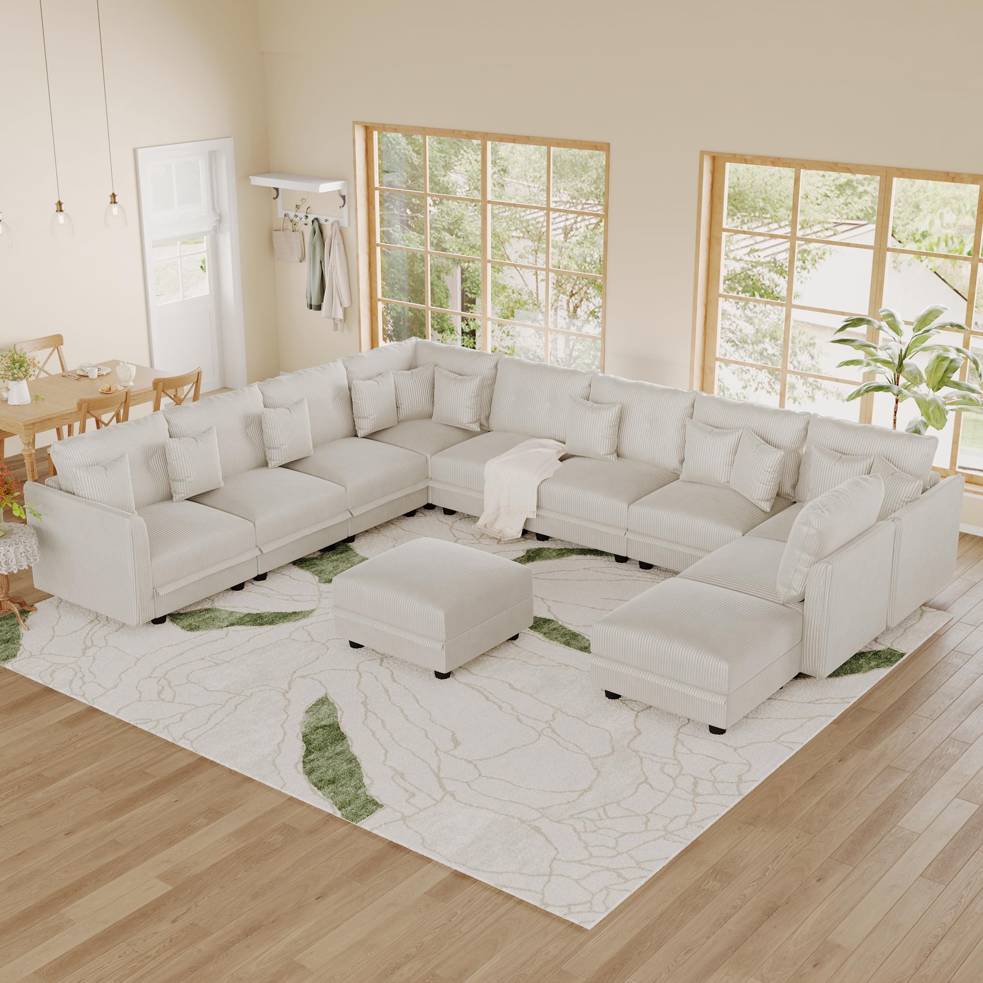 LLappuil 11-Seat Corduroy Pit Couch