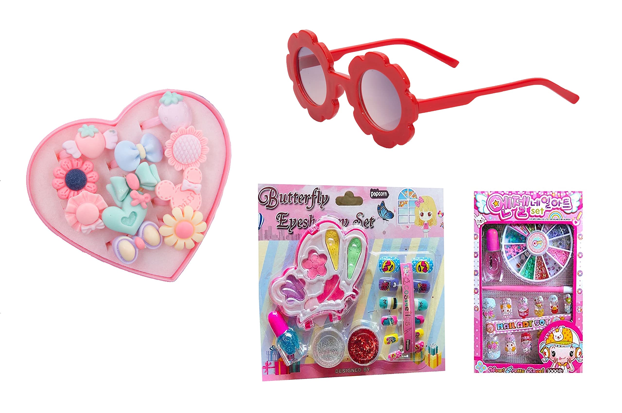 Aashiya trades Real Kids Makeup Kit for Girls, Kids - Play Washable Makeup Set+ Nail art boX+1 Sunglasses+6 piece Ring box (B094L3PQDF) Amazon Price History, Amazon Price Tracker