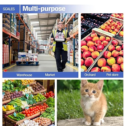 Vista 9 de Surmountway - Báscula de envío industrial con plataforma de aluminio antideslizante, 11.8 x 11.8 pulgadas, báscula postal digital portátil negra