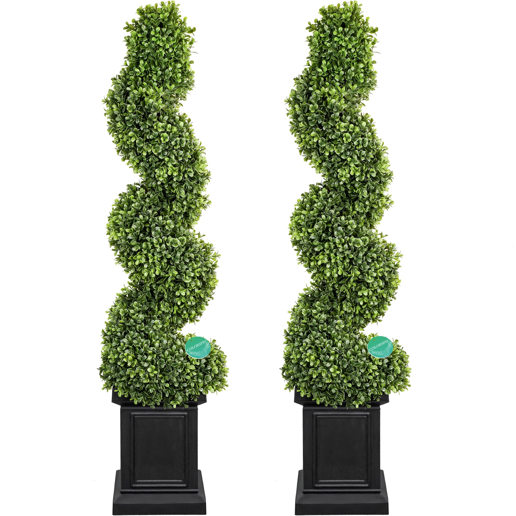 Amazon.com - colorspec Boxwood Outdoor Topiary Set of 2, 4ft Tall ...