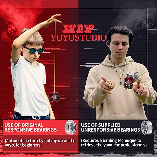 Miniatura 6 de Yoyo profesional sensible Yoyo H17, Yoyo de metal de doble propósito para niños principiantes, rodamiento Yo Yo que no responde para adultos con