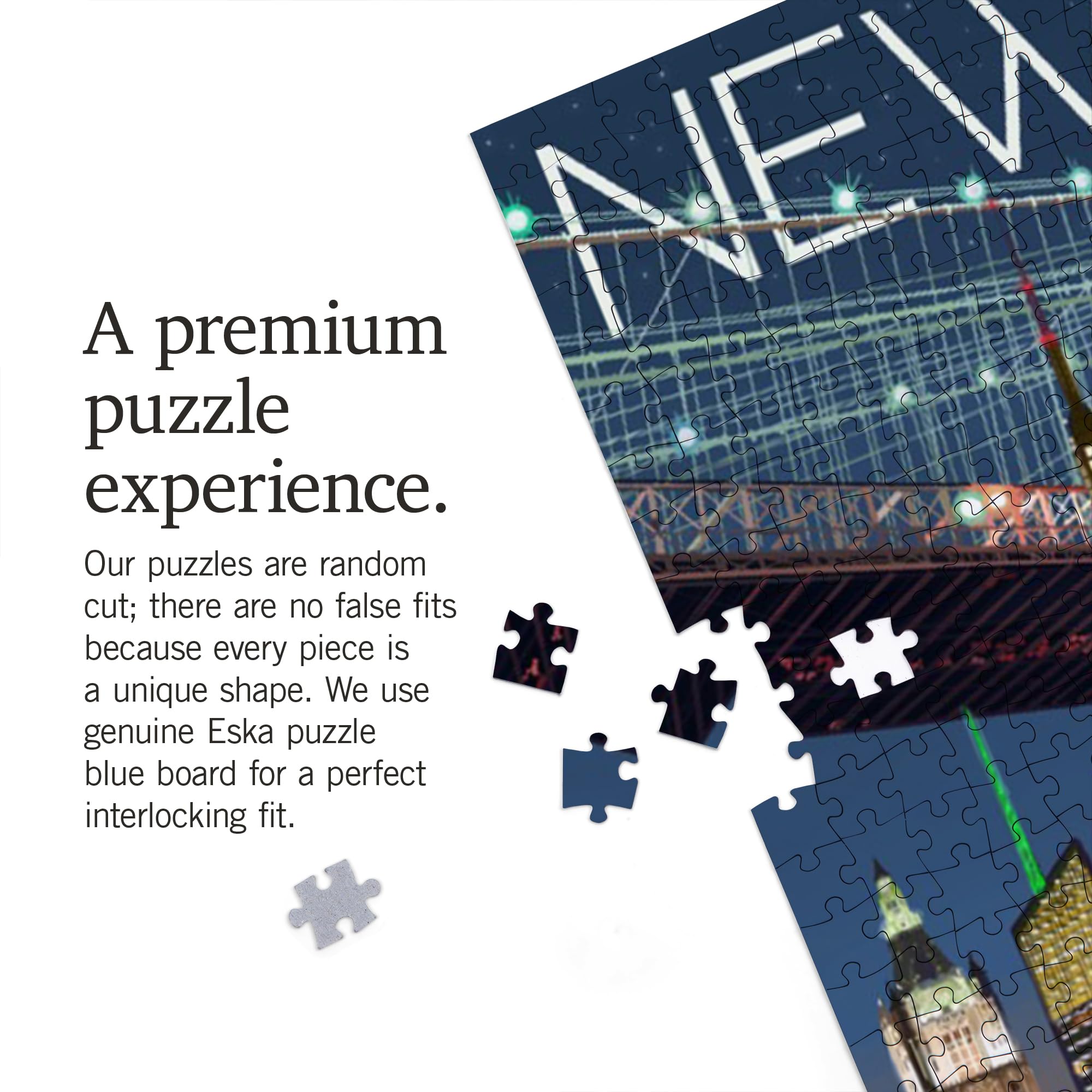Lantern Press Puzzle de 1000 pièces, New York City, NY, Skyline la nuit