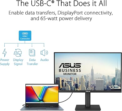 ASUS VA27UCPS 27 4K IPS HDR 3840 x 2160 5ms 350cd DP HDMI USB-C Hoparlör VESA 3YIL ELMB SYNC,PD 65W PIVOT Monitör
