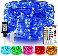 Gwvoxm 50FT 150 LED Waterproof Rope Lights, 18 Colors Remote Timer 5 Modes - Outdoor Camping Party String Lights