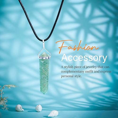 Miniatura 5 de Crocon Gemstone Pendant Necklace Handmade Reiki Healing Crystal Amulet Natural Stone Jewelry for Unisex Gift