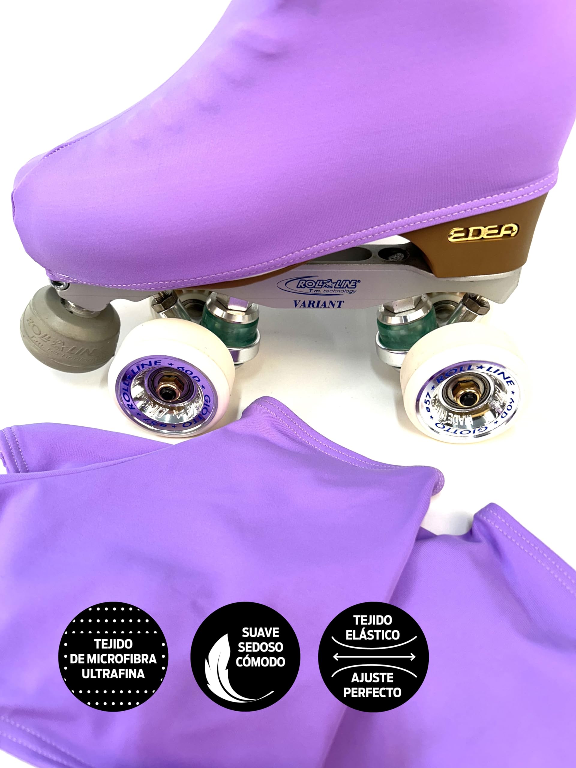 CRLSPORT Cubre patín para niña y Mujer, Funda PatinSkate, 180 Densidad, Talla Universal, Color Lila Claro