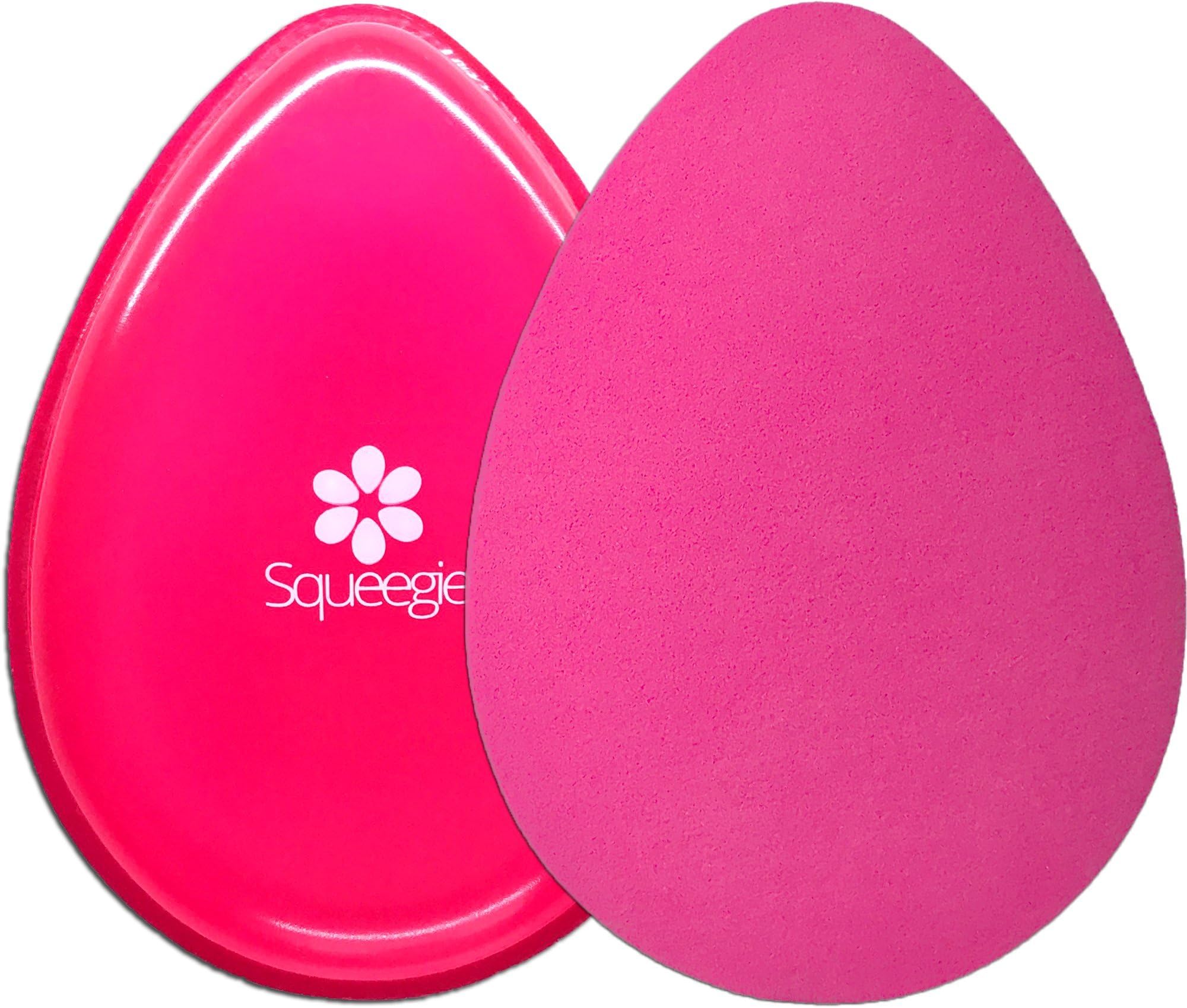 The Original Squeegie Blender | Make-up Silicone and Cosmetic Sponge in 1 Beauty Product | Soft, Sleek and Foundation-Smart | Hot Pink