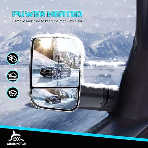 Miniatura 4 de Smoked Power - Espejos de remolque calefactables compatibles con Dodge Ram 1500 2009-2018, 2500 3500 2009-2018, espejos laterales de remolque