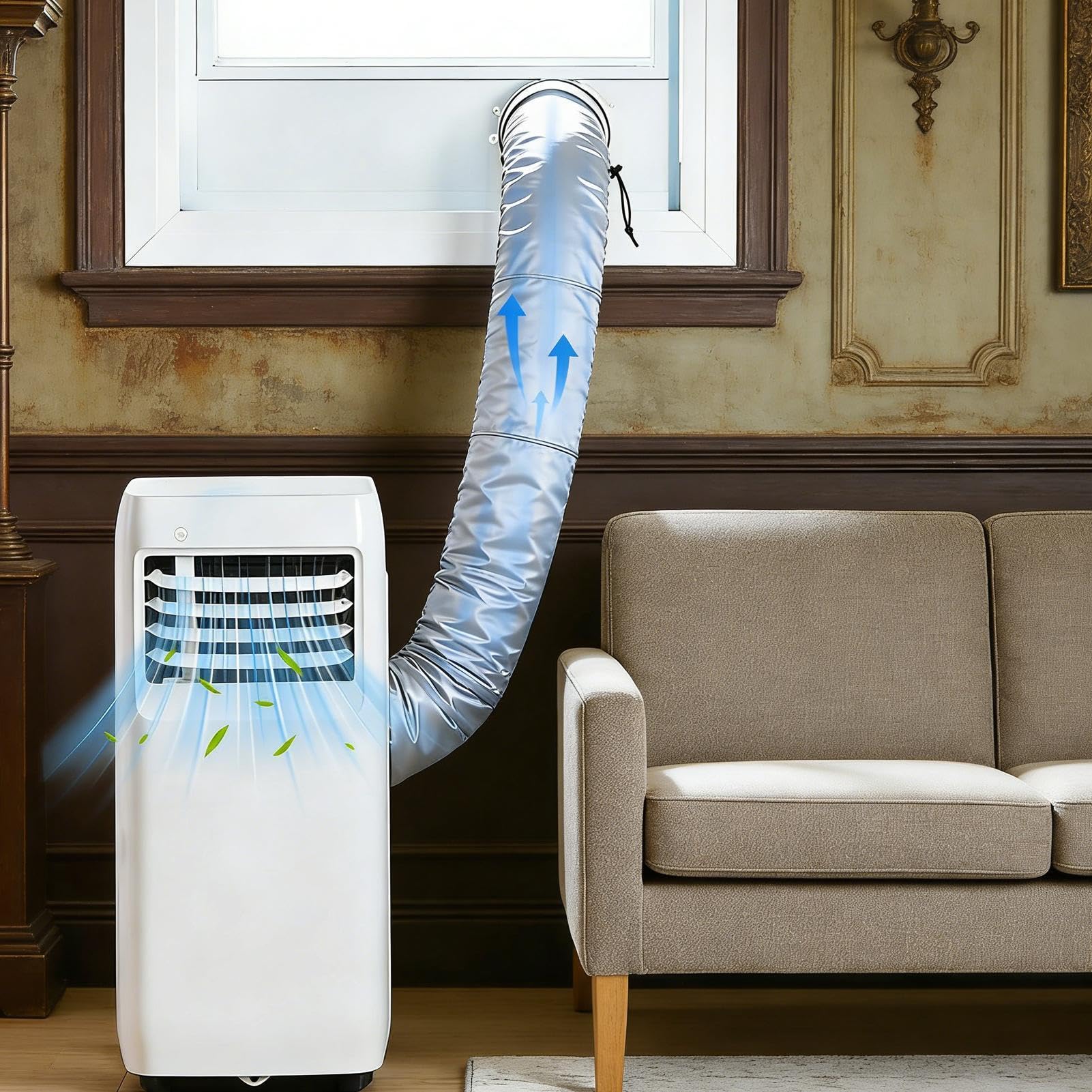 Klimaanlagenschlauchabdeckung - Universelle Komponente zur Wärmedämmung von 60 x 10 Zoll, energiesparende HVAC-Hardware | Schlauchschutzwicklung für die Lüftungseinheit