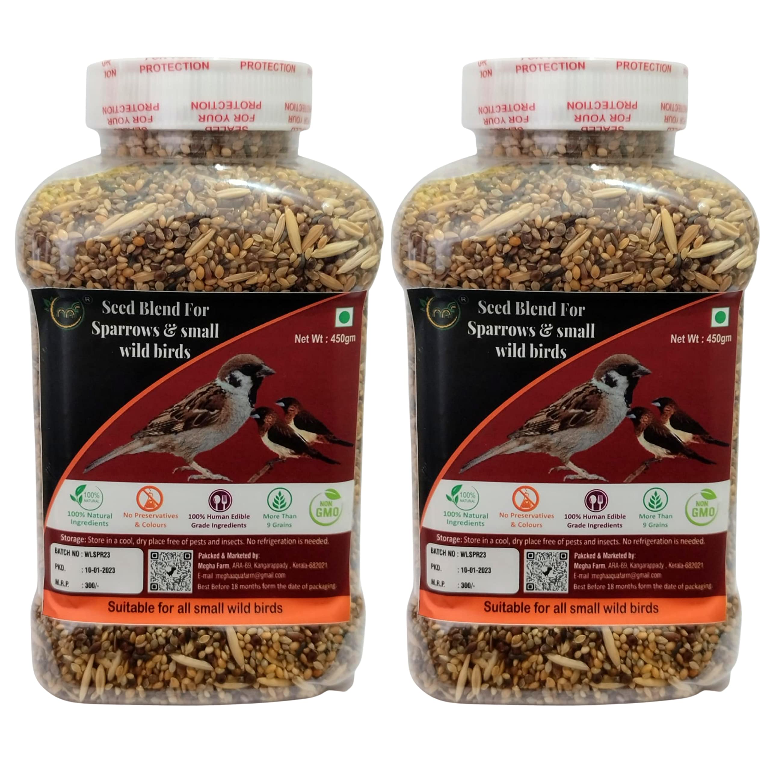 Bird Food Sparrow Bird Feed 900 Gram, More Than 6 Grains Refill Pack for All Small Wild Birds, House Sparrows, Finches -Pack of 2 Multicolour (B0BTHBRL5H) Amazon Price History, Amazon Price Tracker