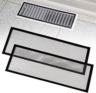 Floor Register Trap/Vent Mesh - 4 x10 Silicon Magnetic Air Vent Screen Cover, Easy Install Vent Bug Mesh Perfect for Wall/Ceiling/Floor Air Vent Filters. 2-Pack (4 x10, Black)