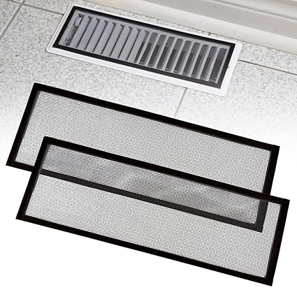 Homponent Floor Register Trap - Magnetic Air Vent Screen Cover, Easy Install Vent Bug Mesh Perfect for Wall/Ceiling/Floor Air Vent Filters. 2-Pack. (4