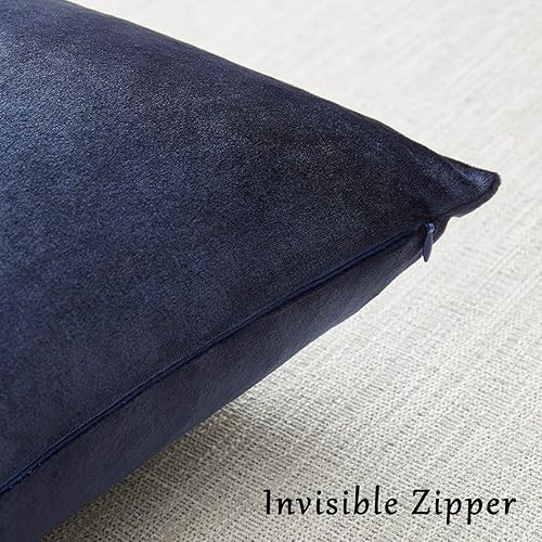 Miniatura 3 de GIGIZAZA - Juego de 2 fundas de almohada decorativas para sofá, fundas de almohada cuadradas azules de 22 x 22 pulgadas, de terciopelo