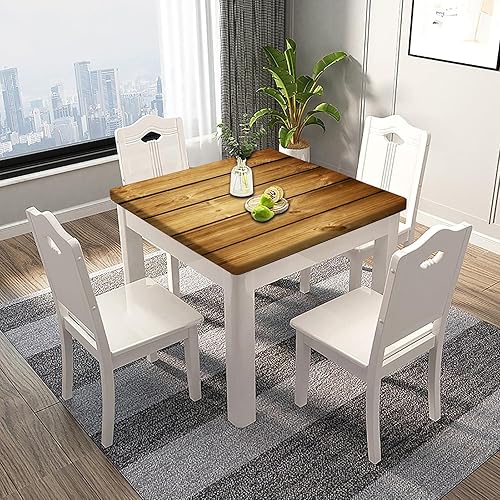 Miniatura 2 de SongYi Mantel cuadrado de grano de madera, textura de madera marrón, borde elástico, decoración del hogar, cubierta de mesa de poliéster,