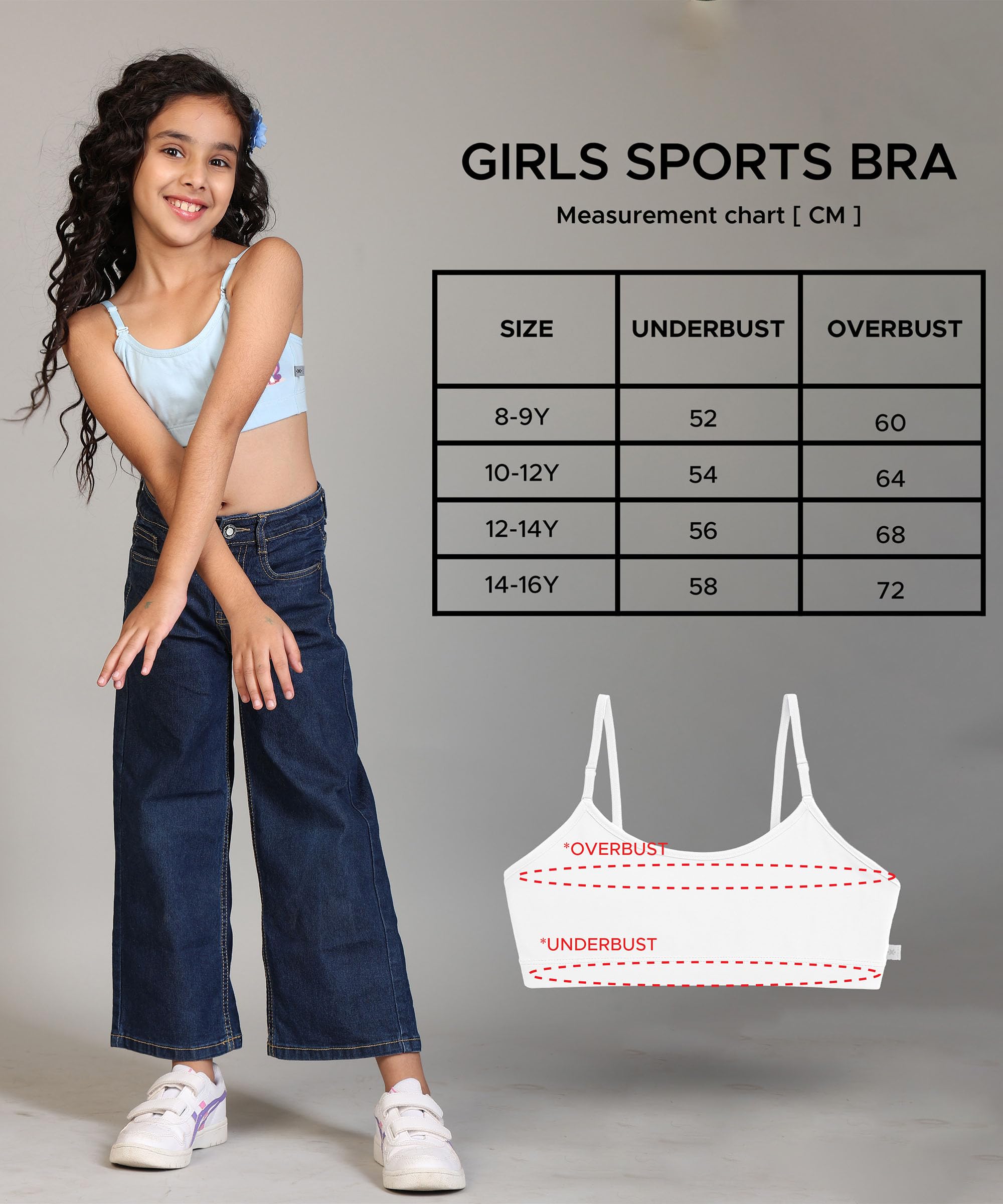 KYDA KIDS® Girls Antibacterial Printed Cotton Non Padded, Beginners Bra for Girls - Image 6 thumbnail