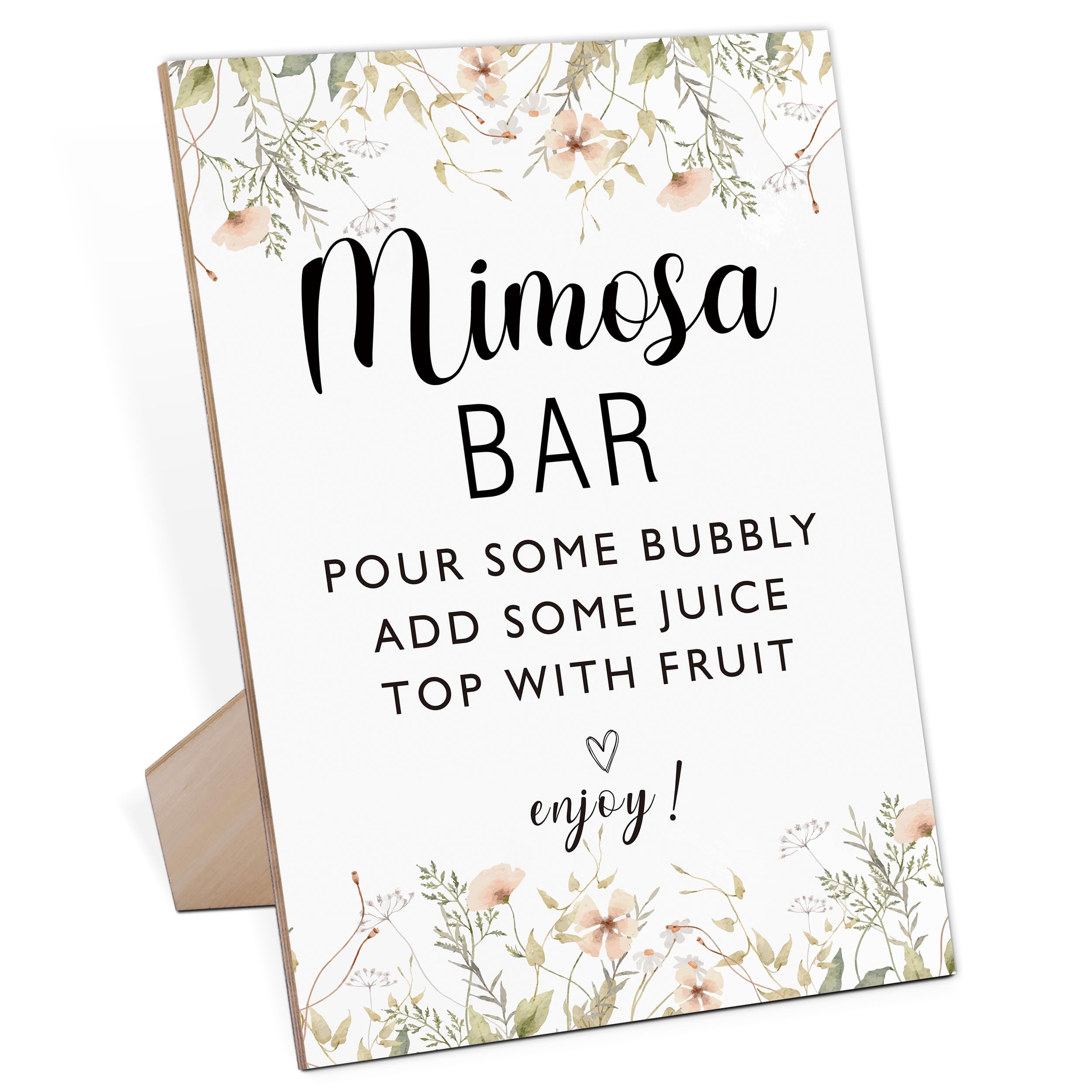 Mimosa Bar Garden Theme Bridal Shower Sign,Wooden Sign With Stand,Bridal Shower Decoration,Bridal Shower Welcome Sign,Bar Decoration,Party Supplies,Bridal Shower Centerpieces,Wedding Shower Favors-23