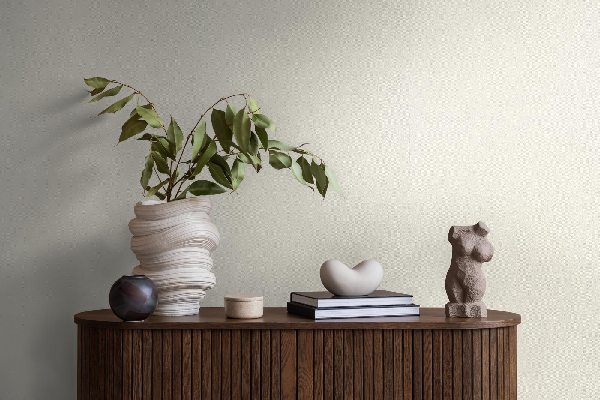 Livingwalls Vliestapete Hygge Tapete Uni 10,05 m x 0,53 m creme 