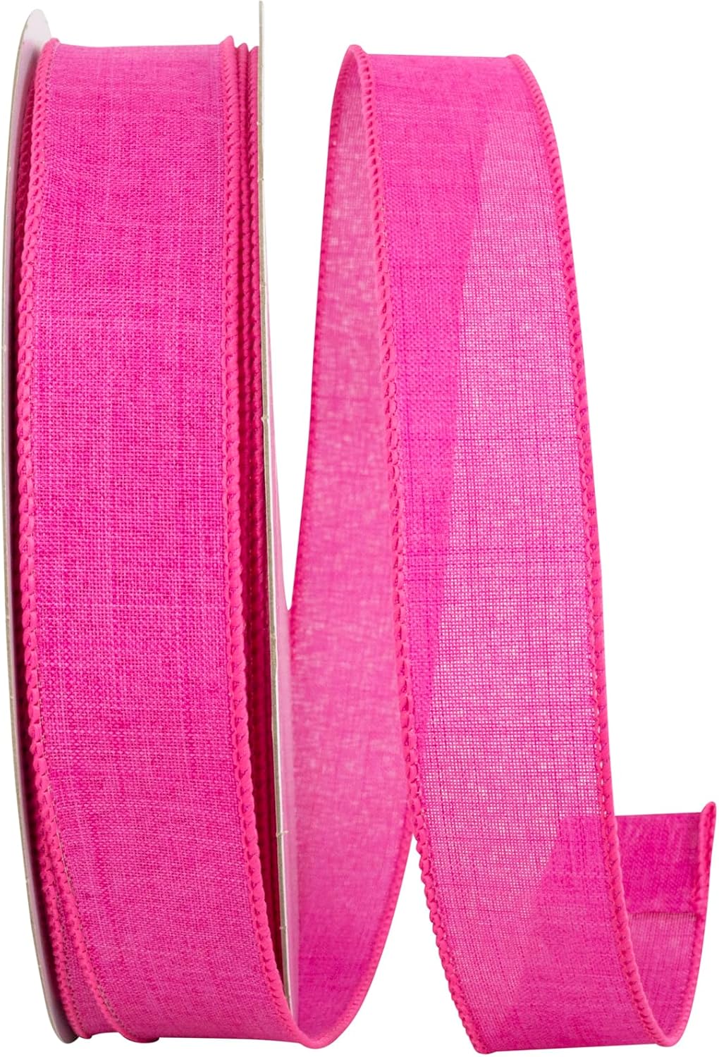Reliant Ribbon 92573W-222-09K Everyday Linen Value Wired Edge Ribbon, 1-1/2 Inch X 50 Yards, Fuchsia