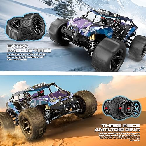 Miniatura 6 de Autos RC para adultos y niños, 114 Desert 4WD Off-Road RC Truck de alta velocidad 24.9 mih, auto de control remoto 4x4 con 2 baterías recargables de