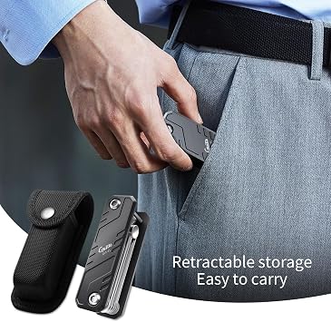 GUITTO Guitar Multi Tool Bass Pocket Guitar Tool Aluminum alloy structure with Storage Bag GGT-01