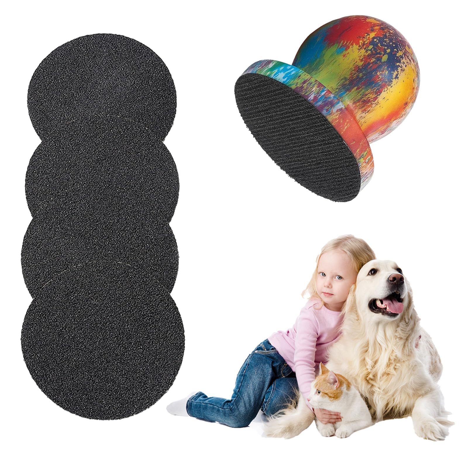 Pet Nail File & Scratch Board 4-Piece Set - Dog Nail Grooming Kit with Multiple Grits, Safe Nail Trimmer for Dogs, Cats & Small Animals